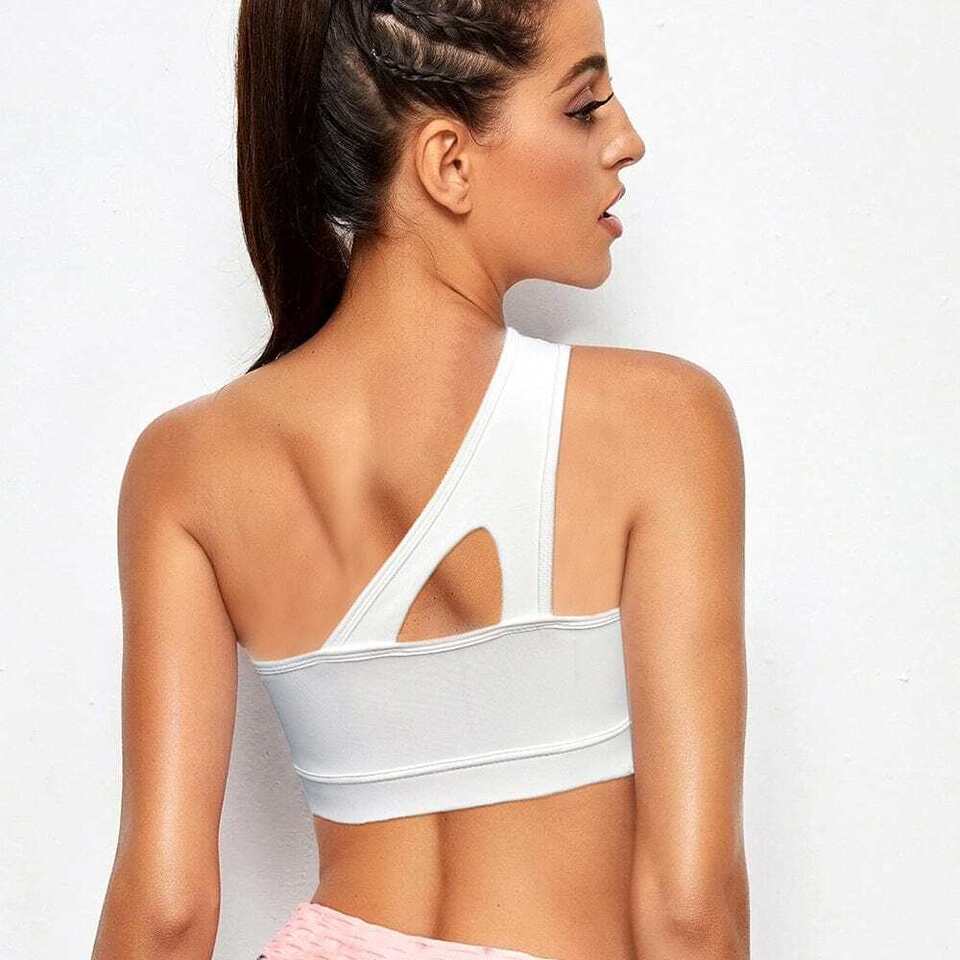 Schokbestendige Yoga BH | Met sexy one-shoulder look