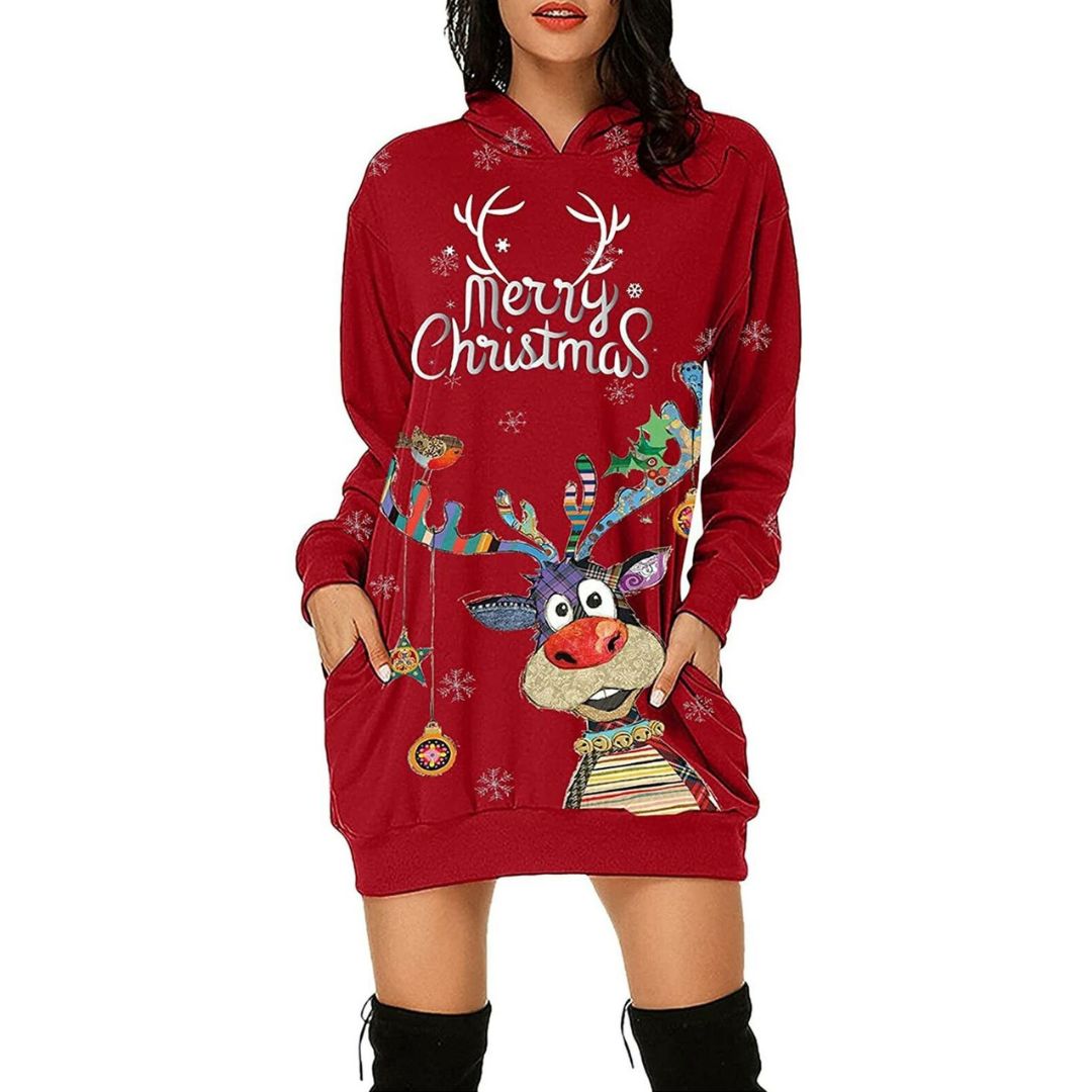 Bella Kerstsweater Jurk | Stijlvol & Comfy
