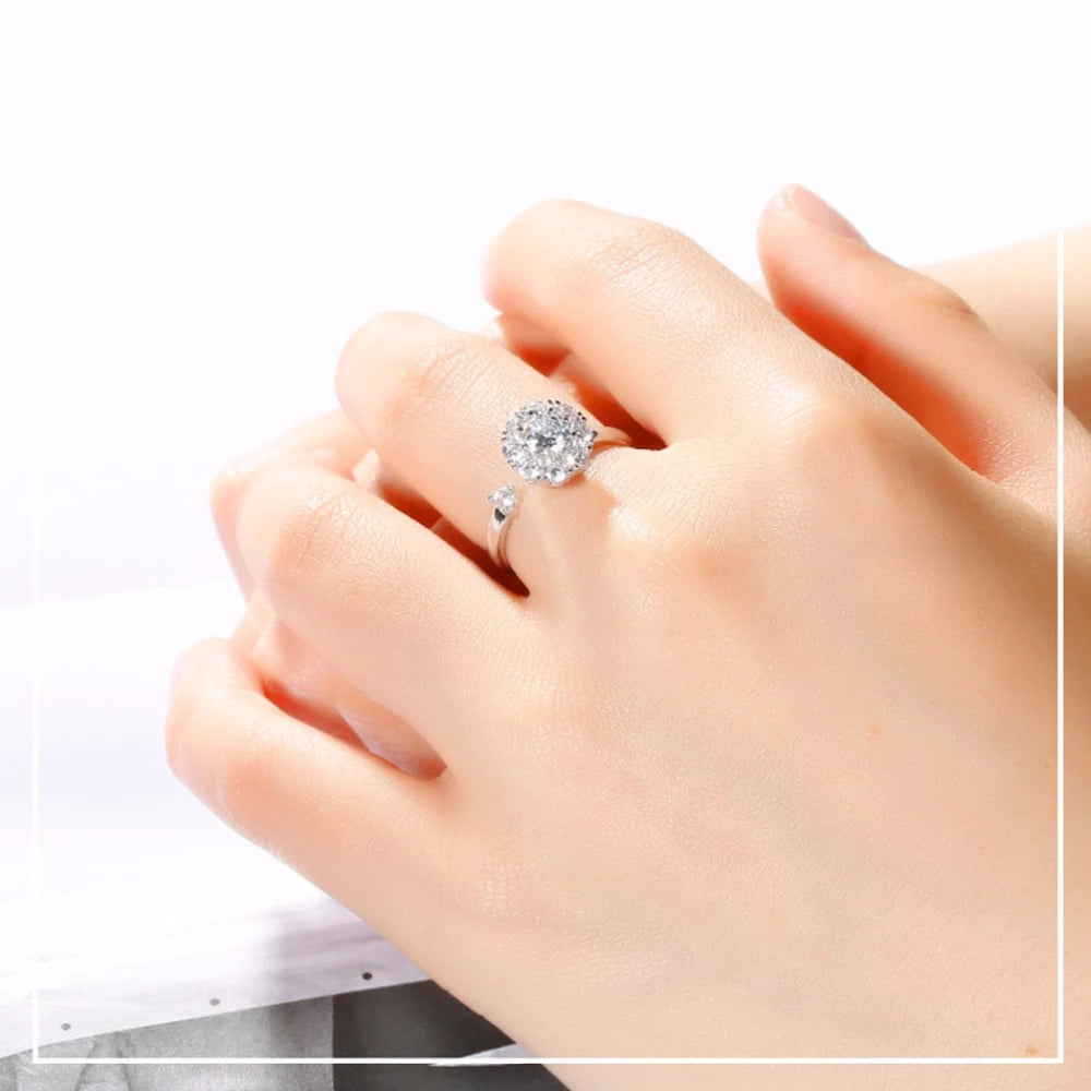GRATIS | Verstelbare 925 Silver Crystal Ring