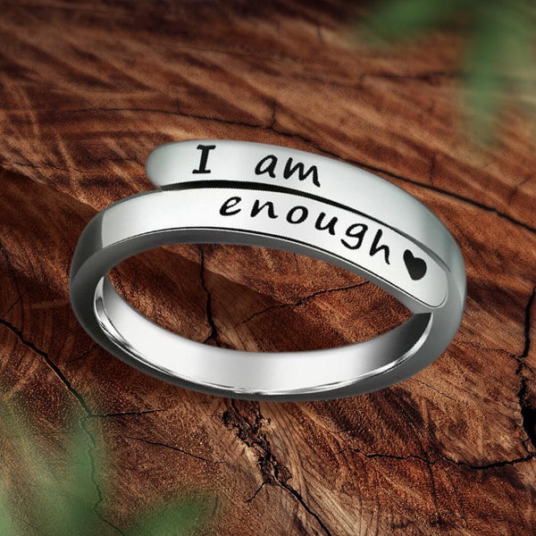 I Am Enough Zilveren Ring | Zelfvertrouwen en Kracht