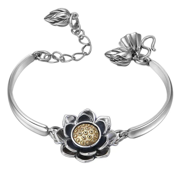 Creatieve Zilveren Lotusarmband | Symbool van geluk & stijlvol