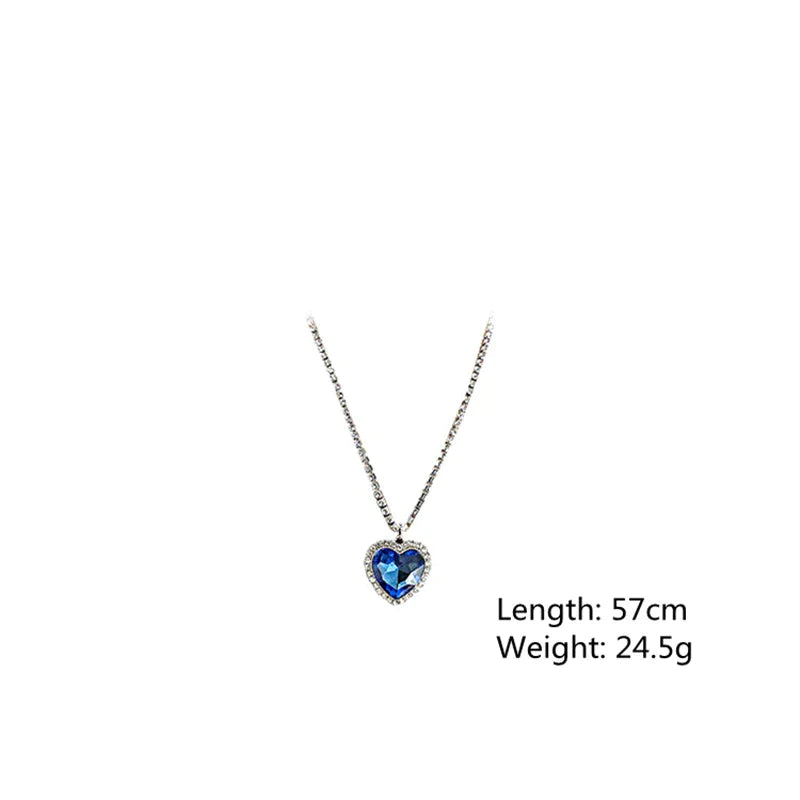 Blue Heart Kristal Ketting | Elegant en Stijlvol