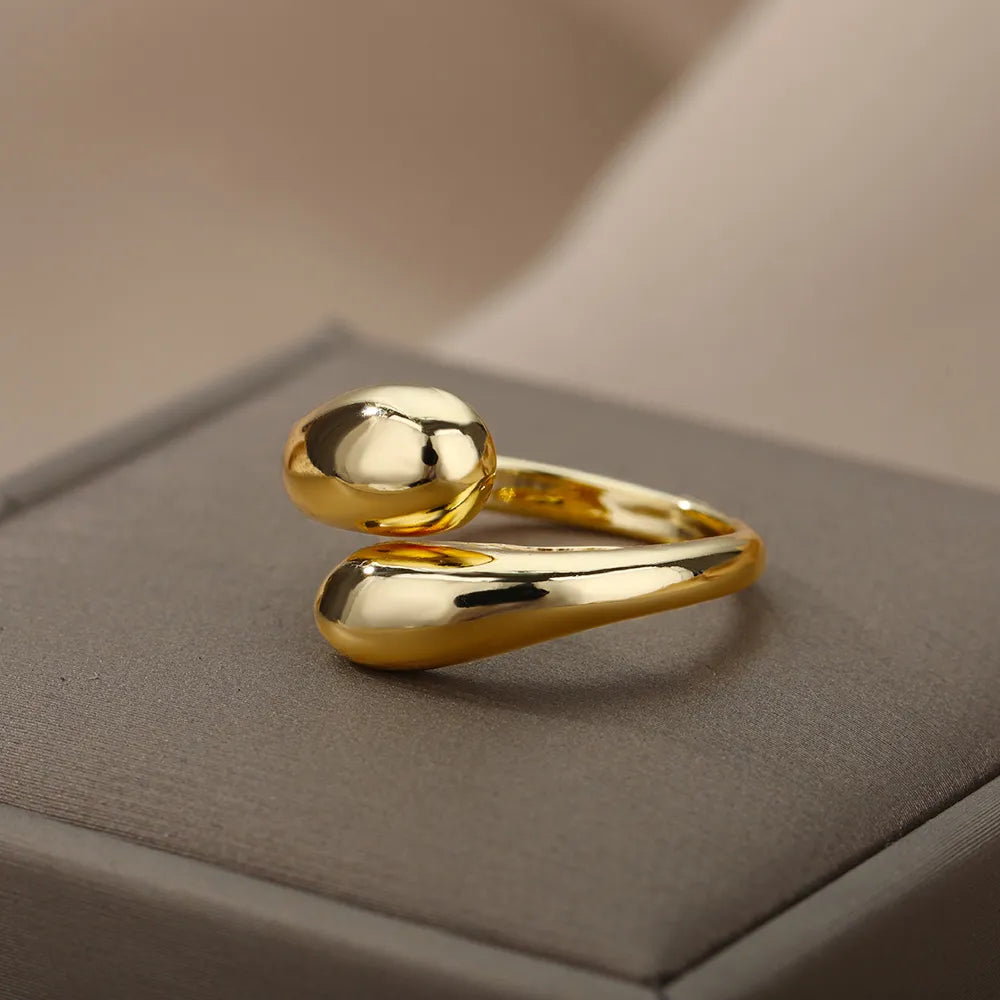 Gouden Teardrop Ring | Stijlvol & Verstelbaar