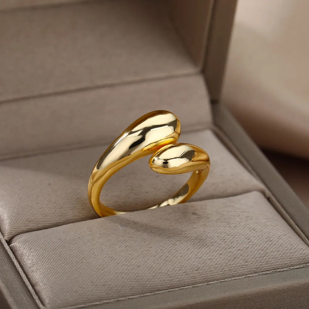 Gouden Teardrop Ring | Stijlvol & Verstelbaar
