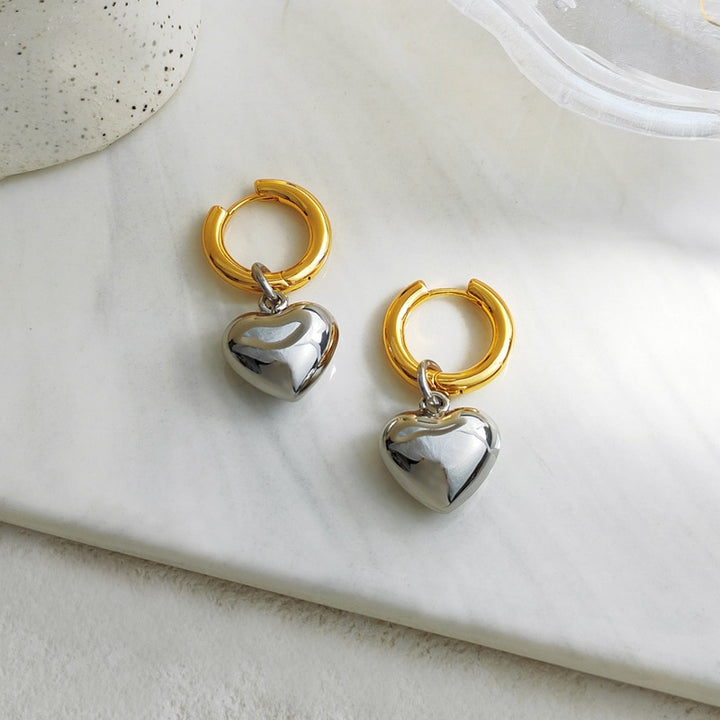 Gold & Silver Mixed Earrings | Met schattige hartjes