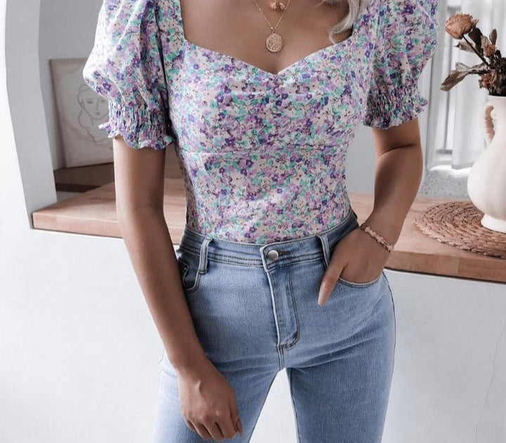 Shanaya Shirtje met Pofmouwen | Een vrolijk & zomers shirtje